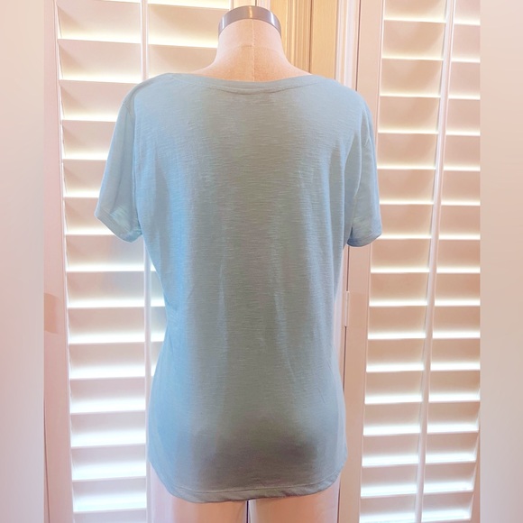 Vintage Y2K Embellished Tiffany Blue Women's Top - Size Petite Large - Picture 3 of 9